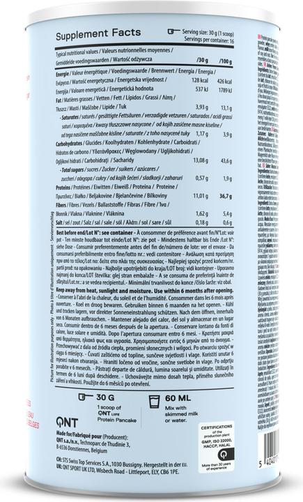 Nutritional values and ingredients QNT Protein Pancake (Apple cinnamon, 1 pcs., 500 g)