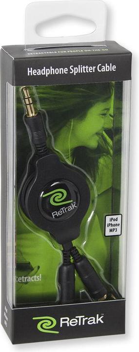 Produktbild ReTrak Retractable Headphone Splitter (1m, 3.5mm Klinke)