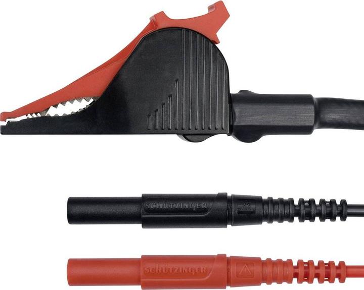 Produktbild Schutzinger Schützinger KML 7460 / SAK / 1 / 150 Messleitung (Stecker 4mm - Kelvin-Klemme) Schwarz/Rot 1St.