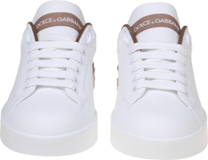 Produktbild Dolce & Gabbana portofino sneakers in white and gold leather (41)