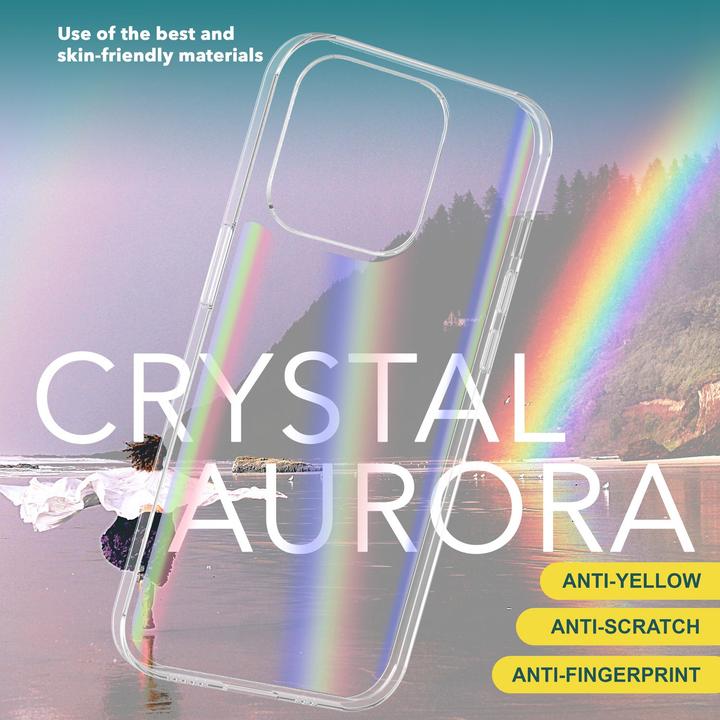 Actual product image Nalia Clear tempered glass cover rainbow effect (Apple iPhone 15 Pro)