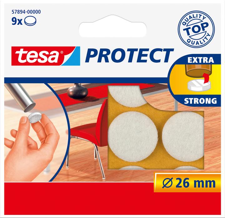 tesa PROTECT Filzgleiter rund (Filzgleiter, 9 Stück)