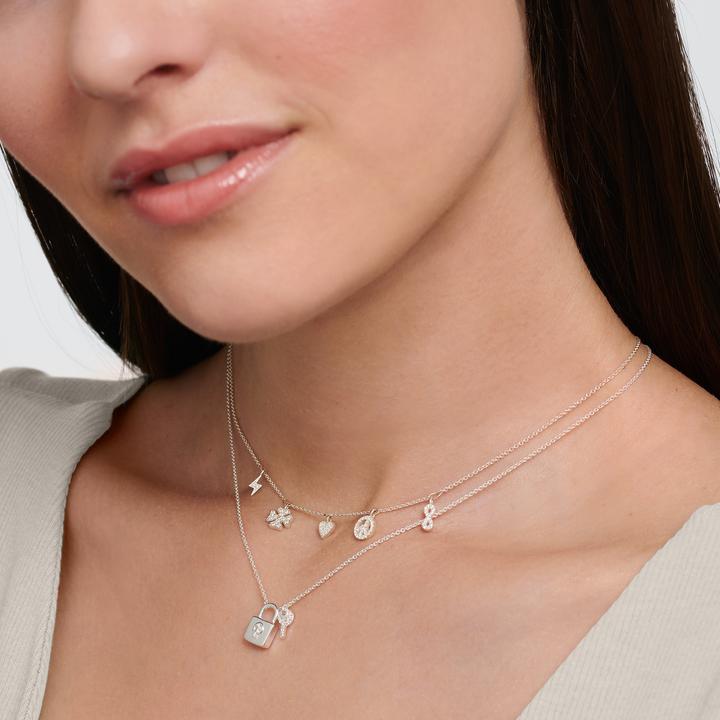 Produktbild Thomas Sabo Blitz Kleeblatt Peace Herz & Infinity Halskette (925 Sterlingsilber, 38 - 42 cm)