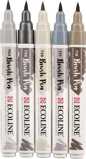 Produktbild Talens Ecoline Brush Pen (Mehrfarbig, Weiss, 5 x)