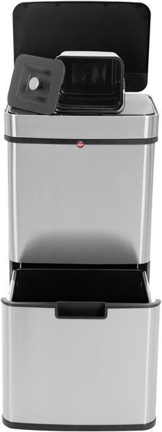 Actual product image Hailo Öko Vario XL, design sensor waste separator, 25 + 25 + 4 litres, stainless steel anti-fingerprint (50 l)