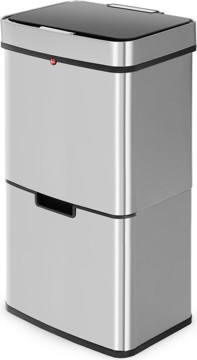 Actual product image Hailo Öko Vario XL, design sensor waste separator, 25 + 25 + 4 litres, stainless steel anti-fingerprint (50 l)