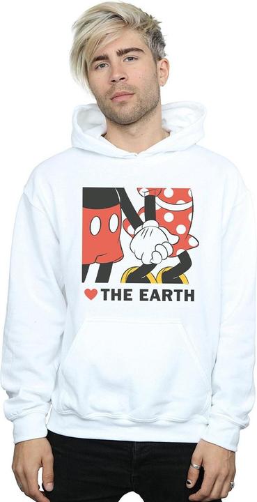 Actual product image Disney Mens Mickey Mouse Heart The Earth Hoodie (4XL)
