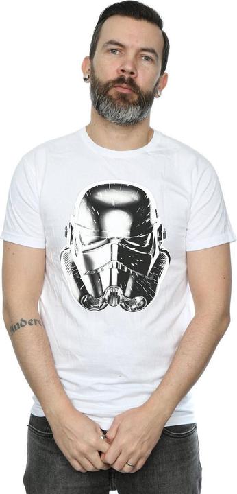 Actual product image Star Wars Mens Stormtrooper Warp Speed Helmet T-Shirt (L)