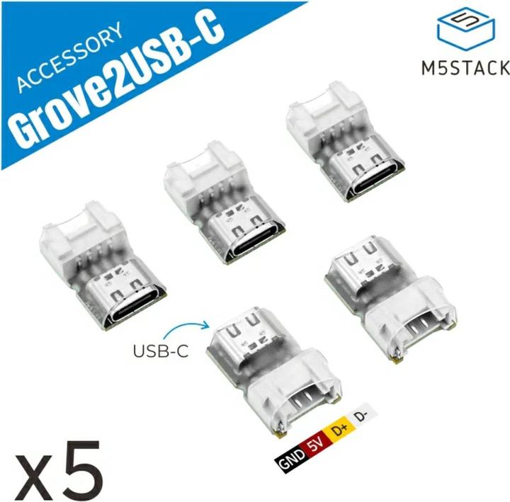 Actual product image M5Stack Adapter Grove to USB-C 5 pieces
