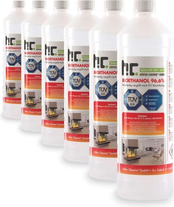 Produktbild Bioethanol 96,6% Premium für Ethanol-Tischkamin 1 Liter