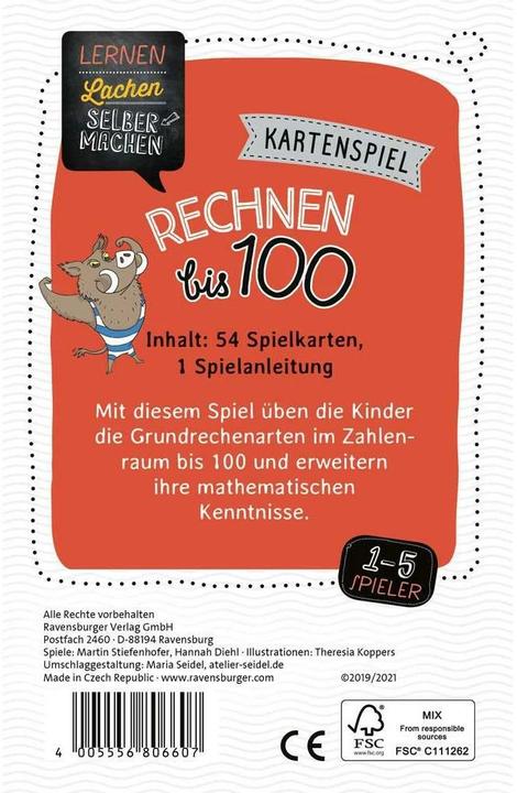 Image du produit Ravensburger Jeu de cartes, Calculer jusqu'à 100 (Allemand)