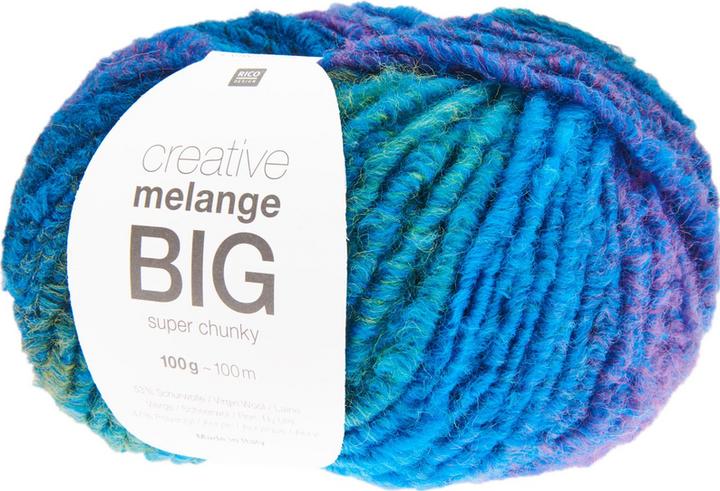 Produktbild Rico Creative Melange Big Super Chunky, multi türkis, 100 g, 100 m, 53 % WO, 47 % PAN (100 m)