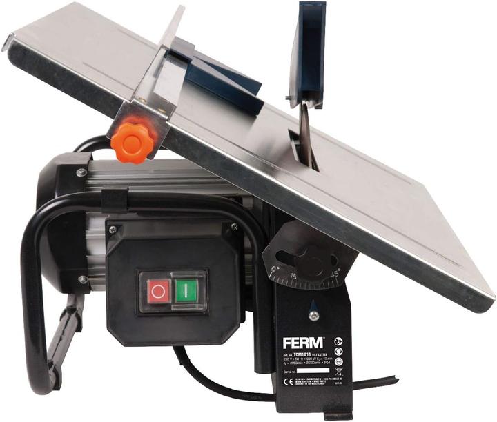 Actual product image Ferm Tile cutter 900W - 2950/min - 200mm diamond disc - Water-cooled saw blade - 0-45 degrees