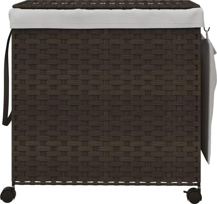 Produktbild VidaXL Wäschekorb mit Rollen Dunkelbraun 60x35x60,5 cm
