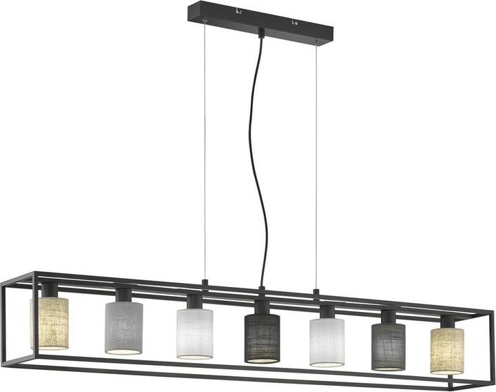 Fischer & Honsel Honsel Suspension Isko - noir sable/abat-jour lin (60912) (E14)