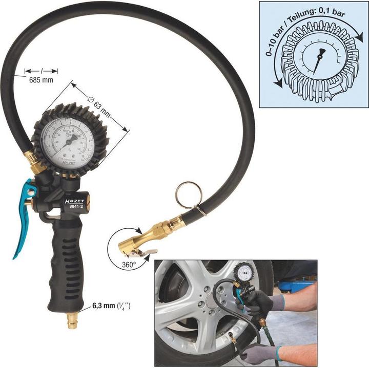 Actual product image HAZET Compressed air tyre inflator 1/4 (6.