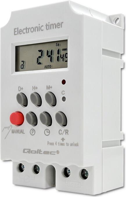 Actual product image Qoltec Elektroniczny programator czasowy PC0629 na szynę DIN | LCD