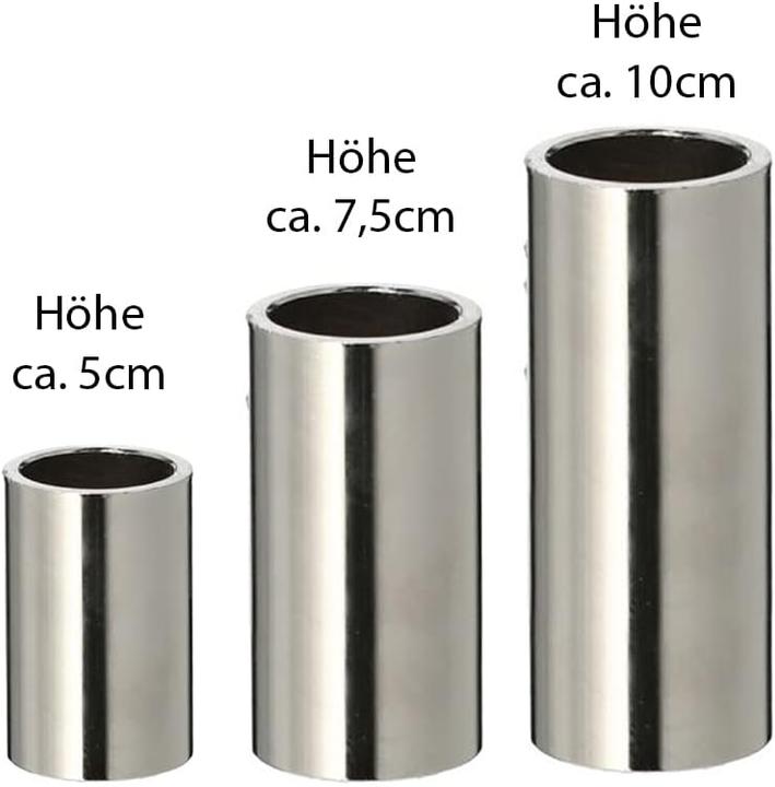 Produktbild Novaliv 2er-Set Stabkerzenhalter SILBER 2,5x5cm Weihnachtsdekoration candle holder Magnet Metall