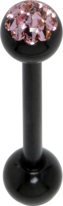 Produktbild Bijouteria Zungenpiercing (Kristall, PVD Beschichtung (schwarz), Chirurgenstahl 316L, Epoxiharz)
