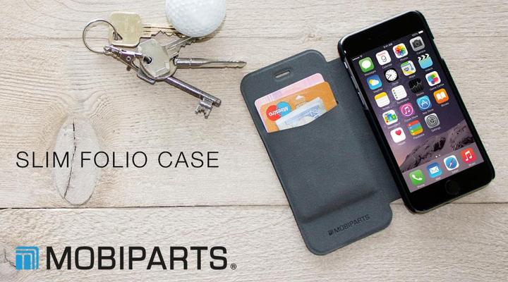 Actual product image Mobiparts Slim Folio Case Samsung Galaxy S5 Black (Samsung Galaxy S5)