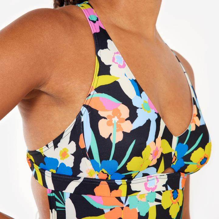 Image du produit Olaian Maillot de bain 1 pièce fleuri de surf Femme - Agatha azalea multicolore (46)