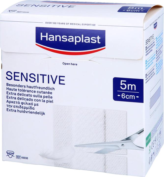 Actual product image Hansaplast Sensitive 5 m x 6 cm plaster, 1 pc. plaster (1 x)