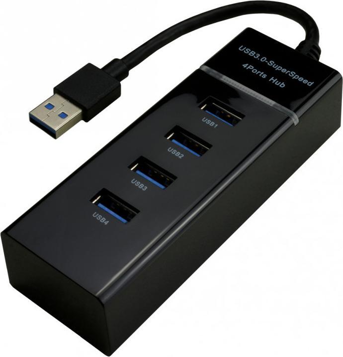 Immagine prodotto MCL HUB USB 3.0 A 4 PORTE - NERO (USB-C, 4 Porti)