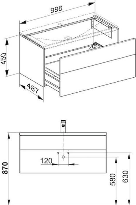 Immagine prodotto Keuco Mobiletto ROYAL REFLEX 996x450x487mm titanio (99,5 x 49 x 45 cm)