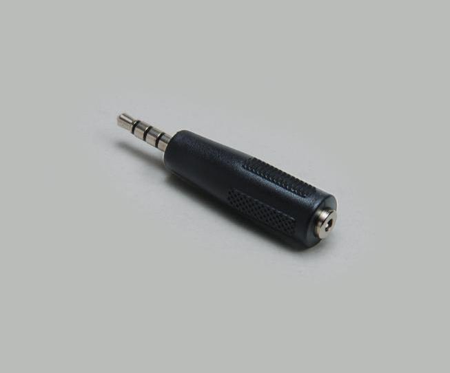 Actual product image BKL Electronic BKL Jack adapter (stereo) jack plug 3.5 mm to jack socket 2.5 mm, 4-pin (Jack adapter)