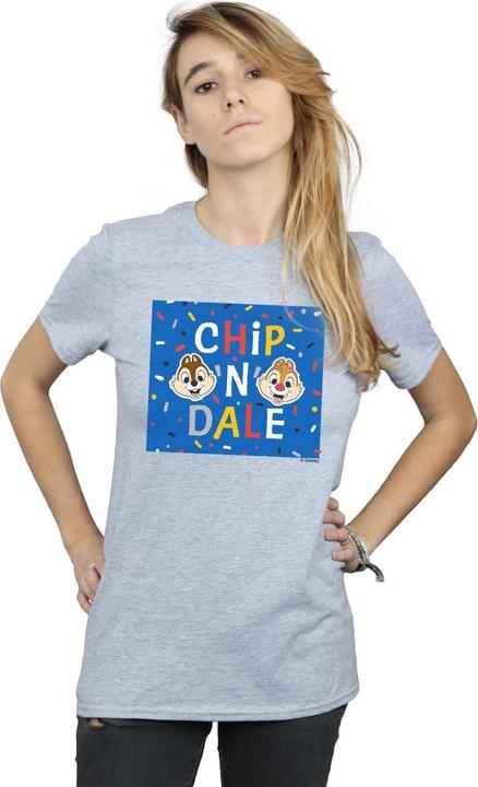 Actual product image Disney Womens/Ladies Chip N Dale Blue Frame Cotton Boyfriend T-Shirt (M)
