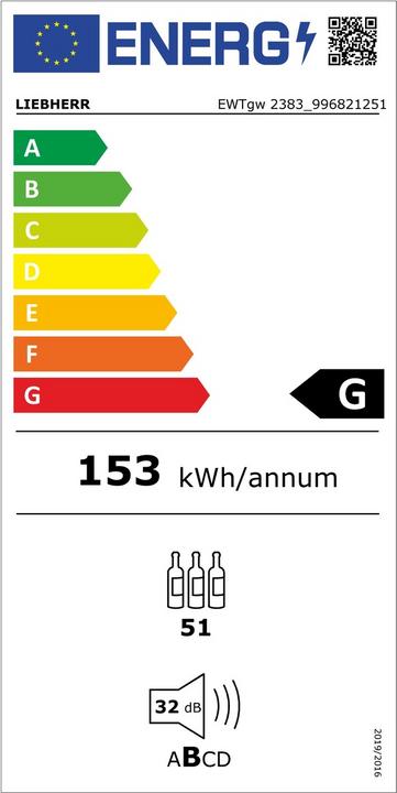 Label énergétique Liebherr Armoire de mise en température des vins encastrable