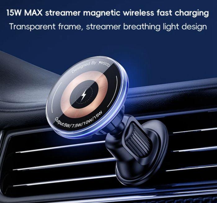 Actual product image Yesido 15W Air Outlet Car MagSafe Magnetic Wireless Charging Holder