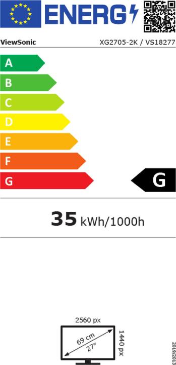 Energie-Label Viewsonic XG2705 (2560 x 1440 Pixel, 27")