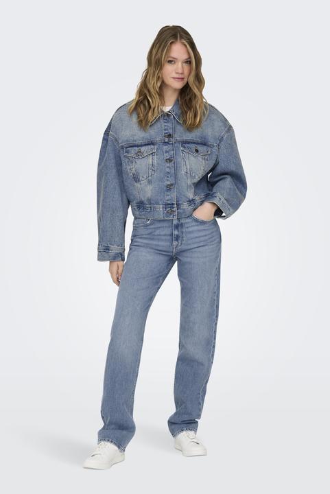 Actual product image Only Fly-away collar Low shoulder jacket Denim jacket (S)