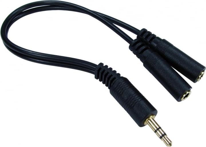 Produktbild Cables Direct CDL 0.2m 3.5mm Stereo Split -Black (0.20 m, 3.5mm Klinke (AUX))