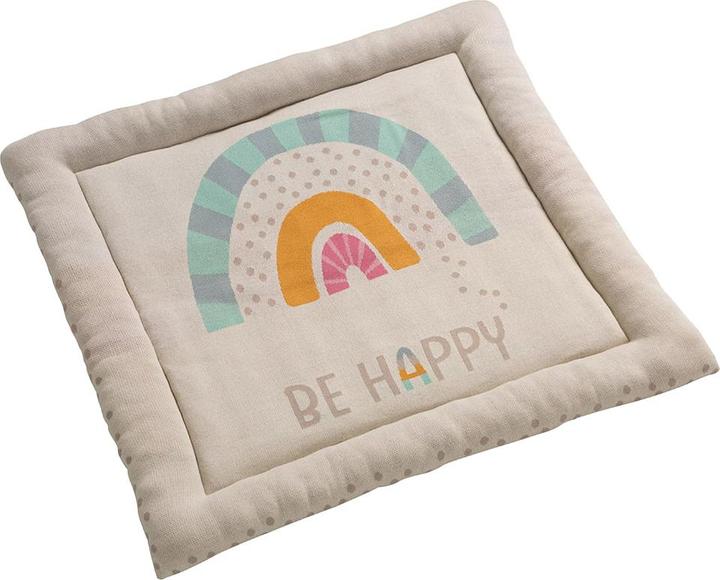 Actual product image Howa Baby play mat "Be happy", soft padded, cotton, knitted, 100x100x7cm 8902