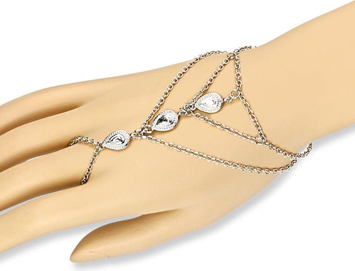 Produktbild Star Piercing Armkette silber mit drei Tropfen (Messing)