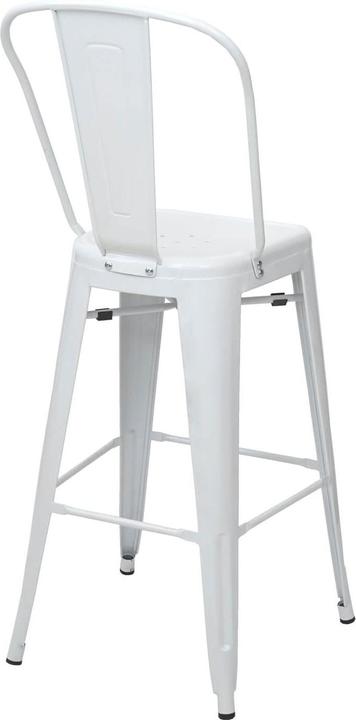 Immagine prodotto Swisshandel24 Sgabello da bar 2x, sgabello da banco con schienale, design industriale in metallo - bianco