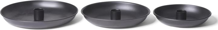 Actual product image Novaliv Set of 2 Stick Candle Holders 18cm Metal Candle Holder Advent Wreath Round Table Candles BLACK (18 x 18 cm)
