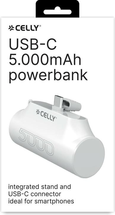 Actual product image Celly PowerBank Compact Usb-C 5000mAh (5000 mAh, 10.50 W)