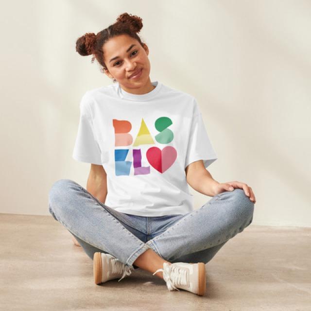 Produktbild CreaDiva Basler Lyybli - T-Shirt Basel Herz weiss, Grösse M (M)