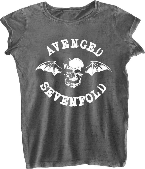 Actual product image Avenged Sevenfold Womens/Ladies Deathbat Burnout T-Shirt (XXL)