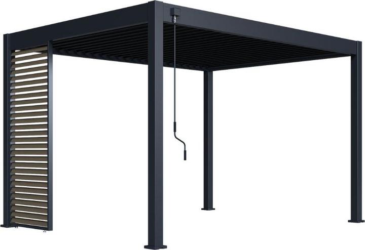 Produktbild Weide Lamellenwand in Holzoptik für Pergola, anthrazit (6 cm, 113 cm)