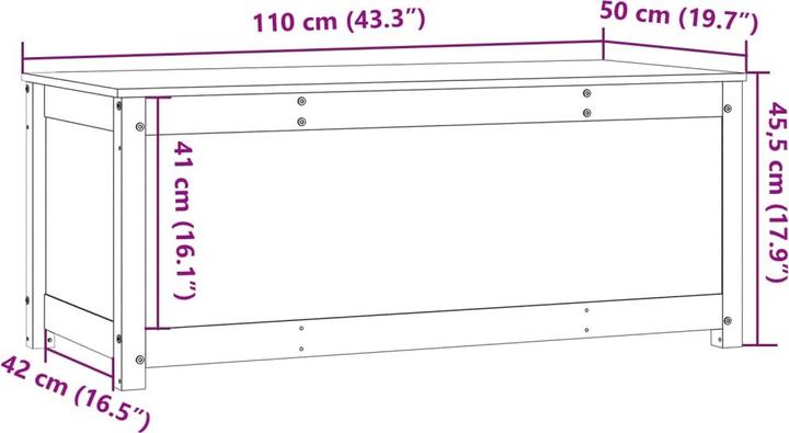 Image du produit VidaXL Truhe Weiss 110x50x45,5 cm Massivholz Kiefer,Farbe