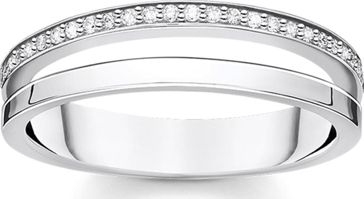 Produktbild Thomas Sabo Ring Doppel Weisse Steine Silber (58, 925 Silber)