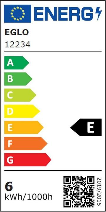 Etichetta energetica EGLO Illuminante (E27, 6 W, 806 lm, 1 x, E)