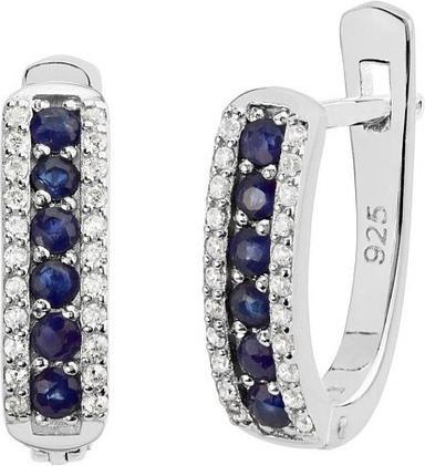 Image du produit Silvego Boucles d'oreilles en argent avec saphir synthétique QR12SE