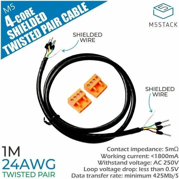 Produktbild M5Stack Kabel 24AWG 4-Core Twisted Pair 1 m