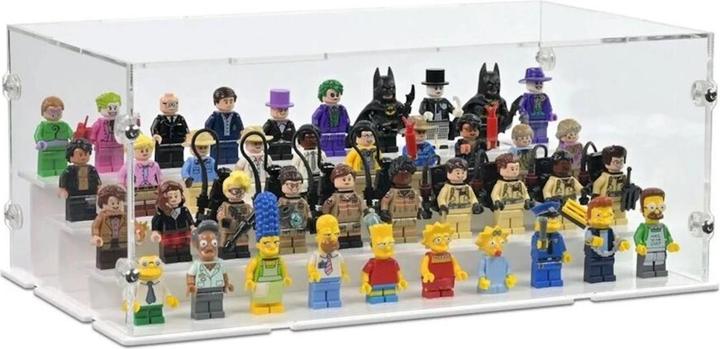Produktbild iDisplayit Acryl-Display für 40 LEGO®-Minifigur (mit weissem Boden und Noppen)
