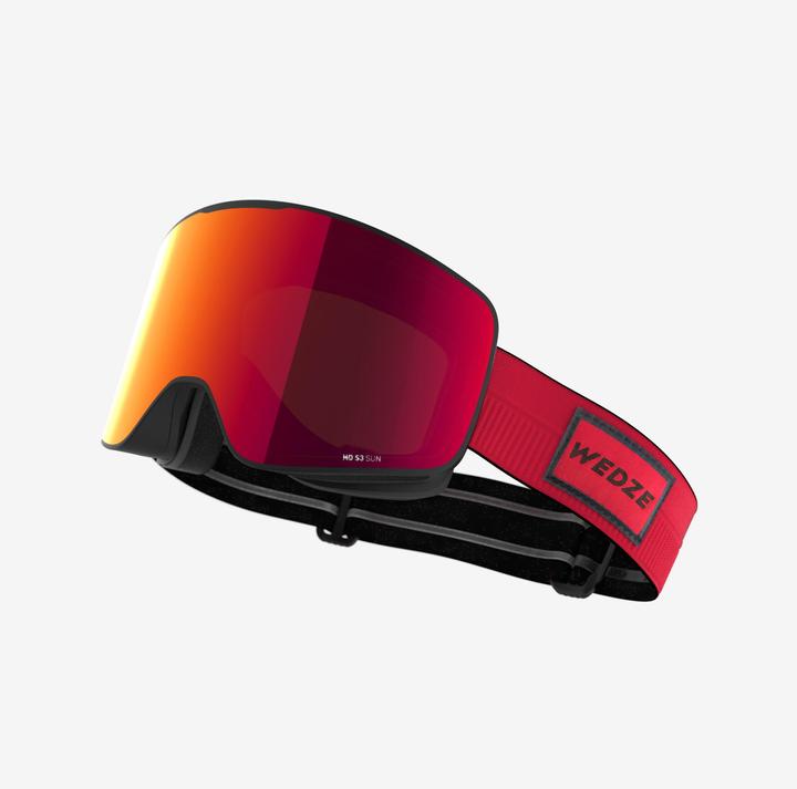 Actual product image Wedze Ski goggles snowboard goggles adults/children fair weather - G900 C HD red